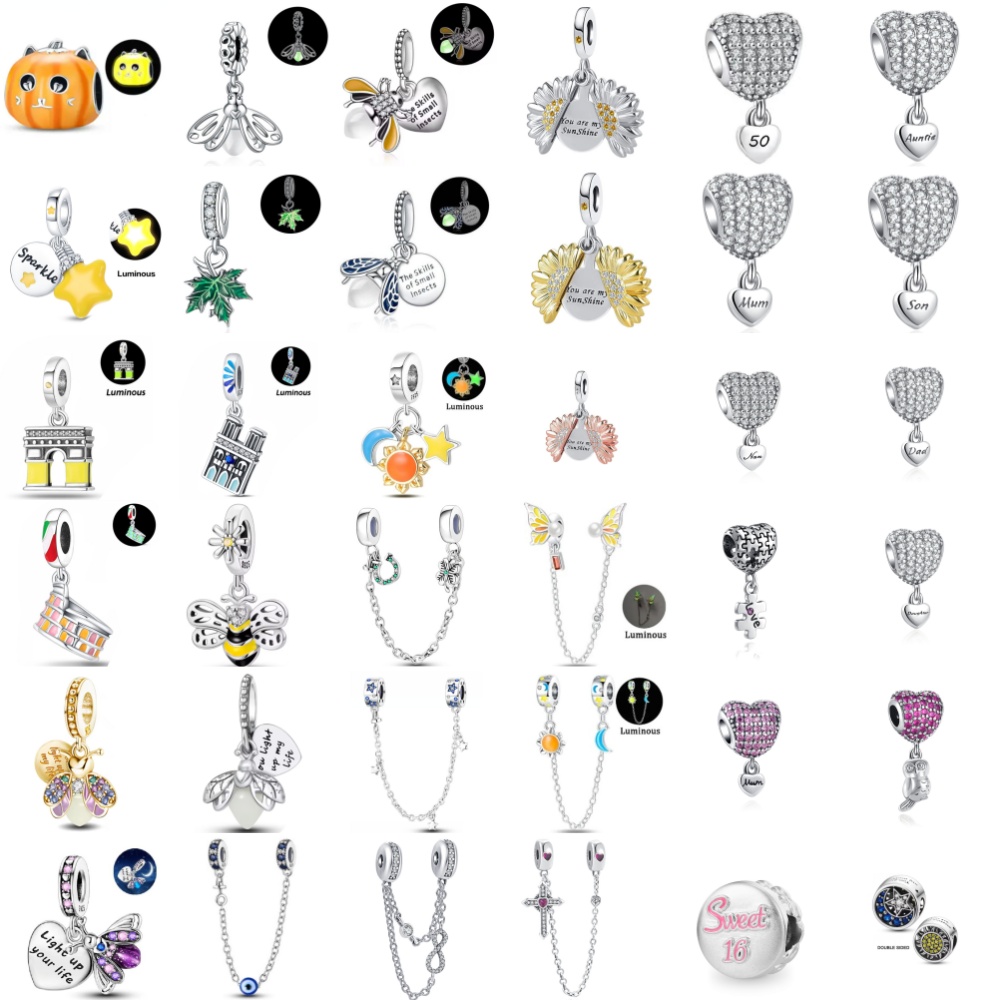 Crossfit Accessories - 925 Zilver, Pompoen, Hartvormige Kralen Firefly