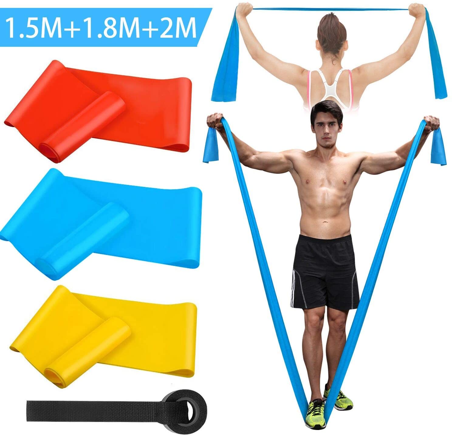 Crossfit Workout Gear - Elastische fitnessbanden 3-delige weerstandsbanden Elastische fitnessbanden